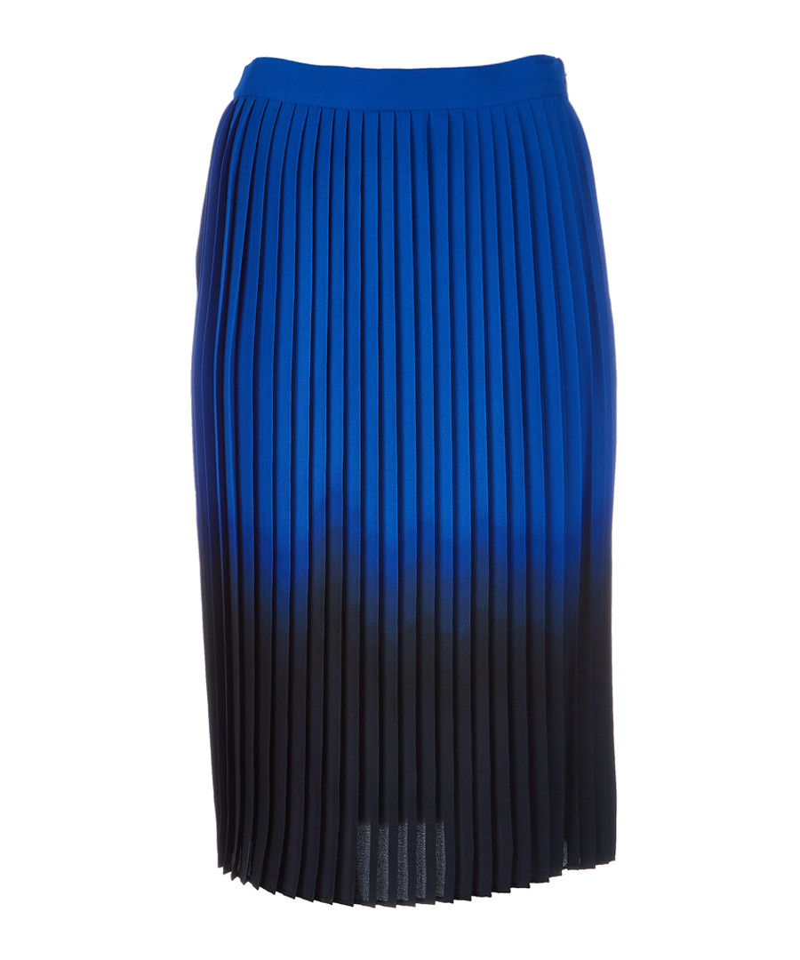 Blue dip-dye pleated midi skirt Sale - dkny