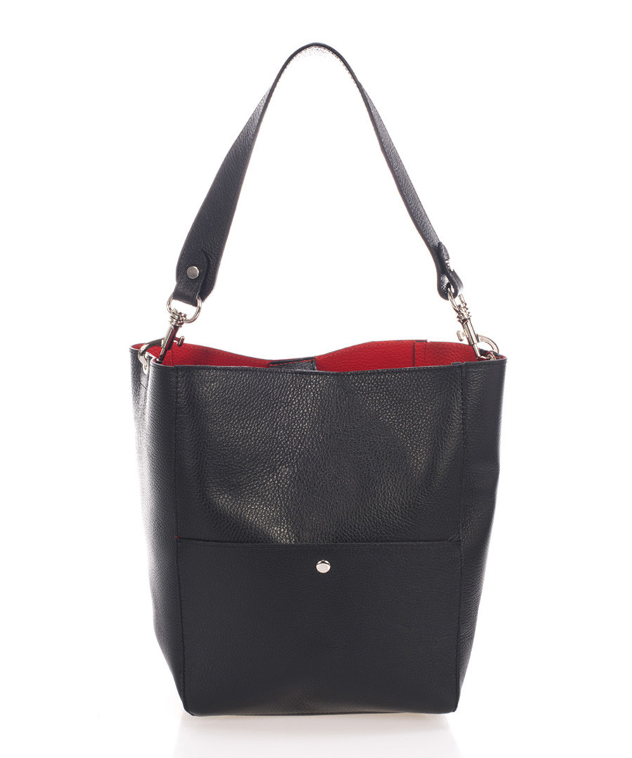 Black leather bucket bag Sale - scui studios