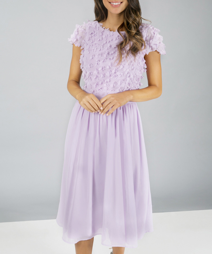 Kiara lilac lace midi Dress Sale - chi chi london