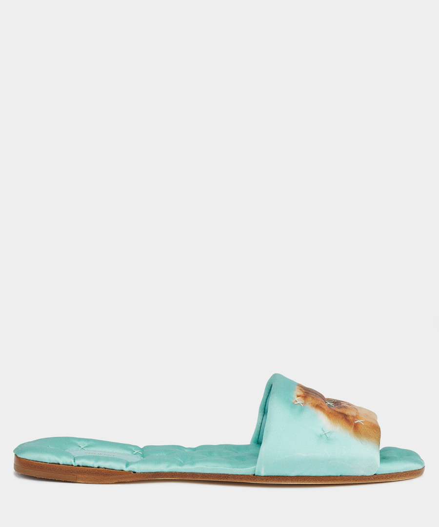 Cat Chubby aqua sliders Sale - anya hindmarch