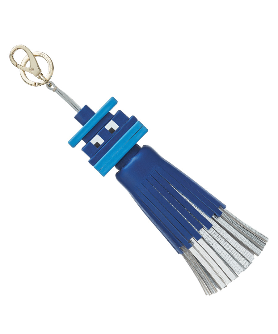 Space invader blue goatskin tassel Sale - anya hindmarch