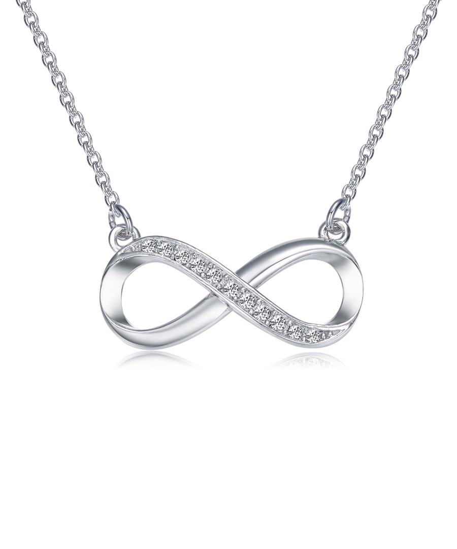 infinity rhodium-tone & swarovski set Sale - mestige