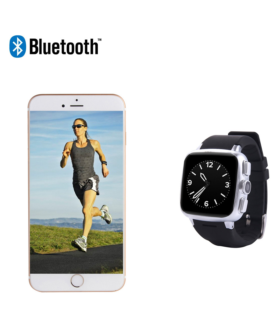 Silver-tone squared Bluetooth smartwatch Sale - Inki