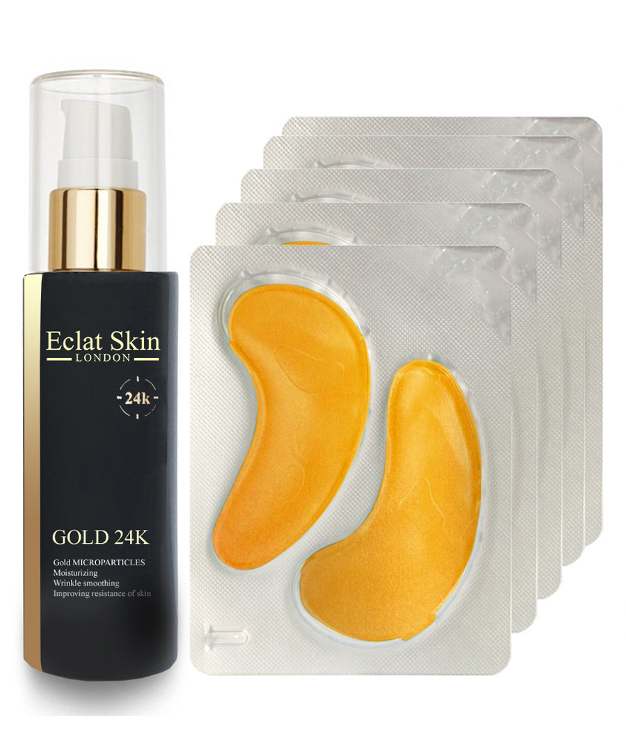 5pc gold eye patches & gold serum set Sale - eclat skincare