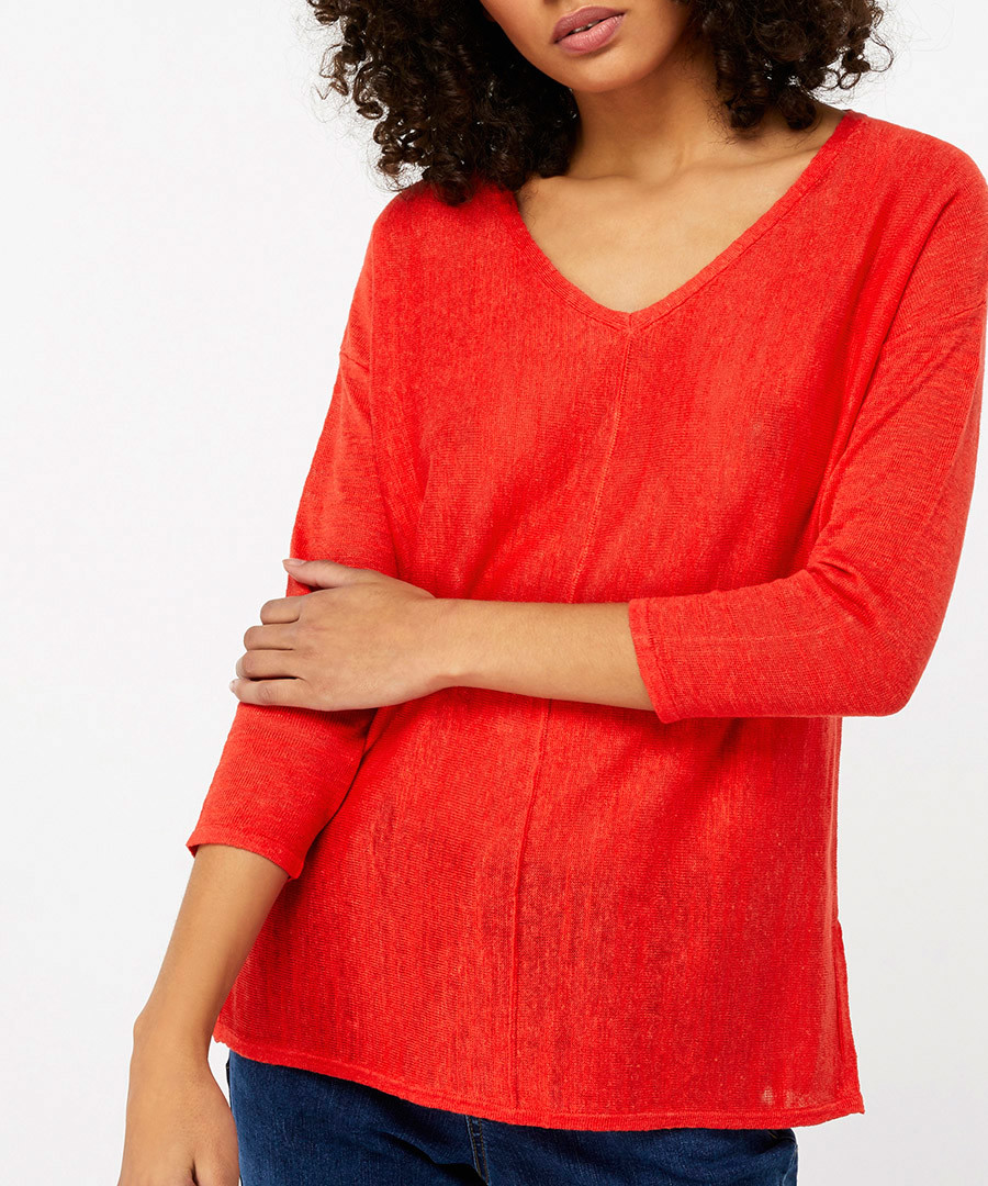 Cindy orange linen blend jumper Sale - monsoon