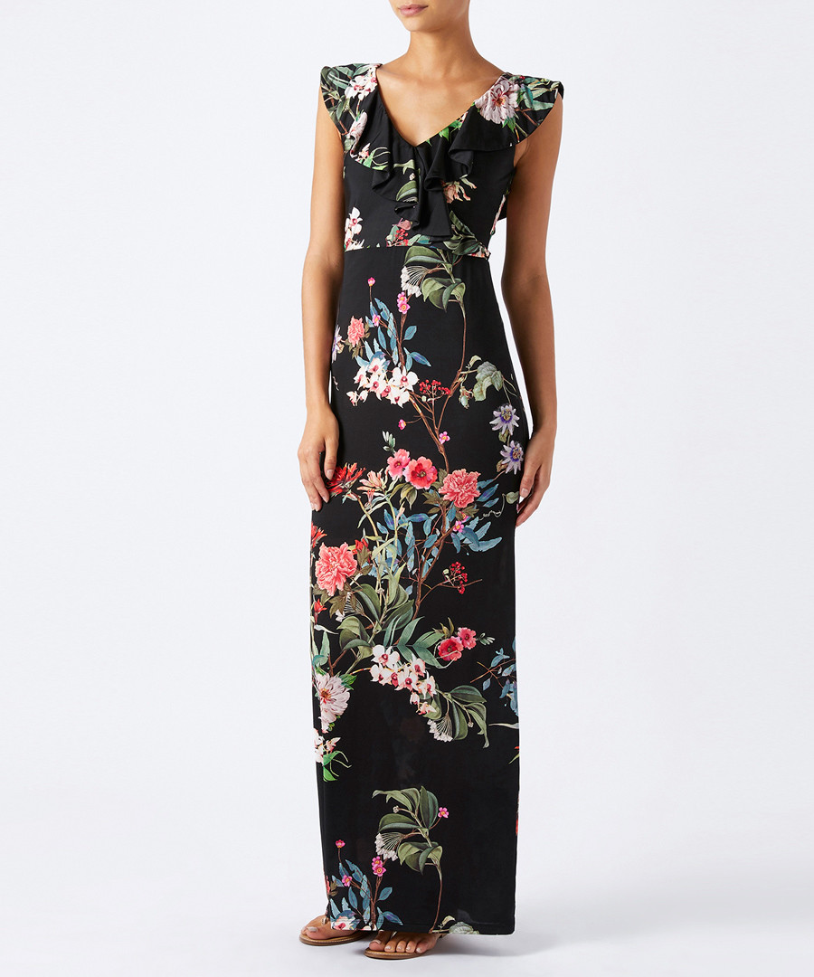 Ozara black oriental print maxi dress Sale - monsoon