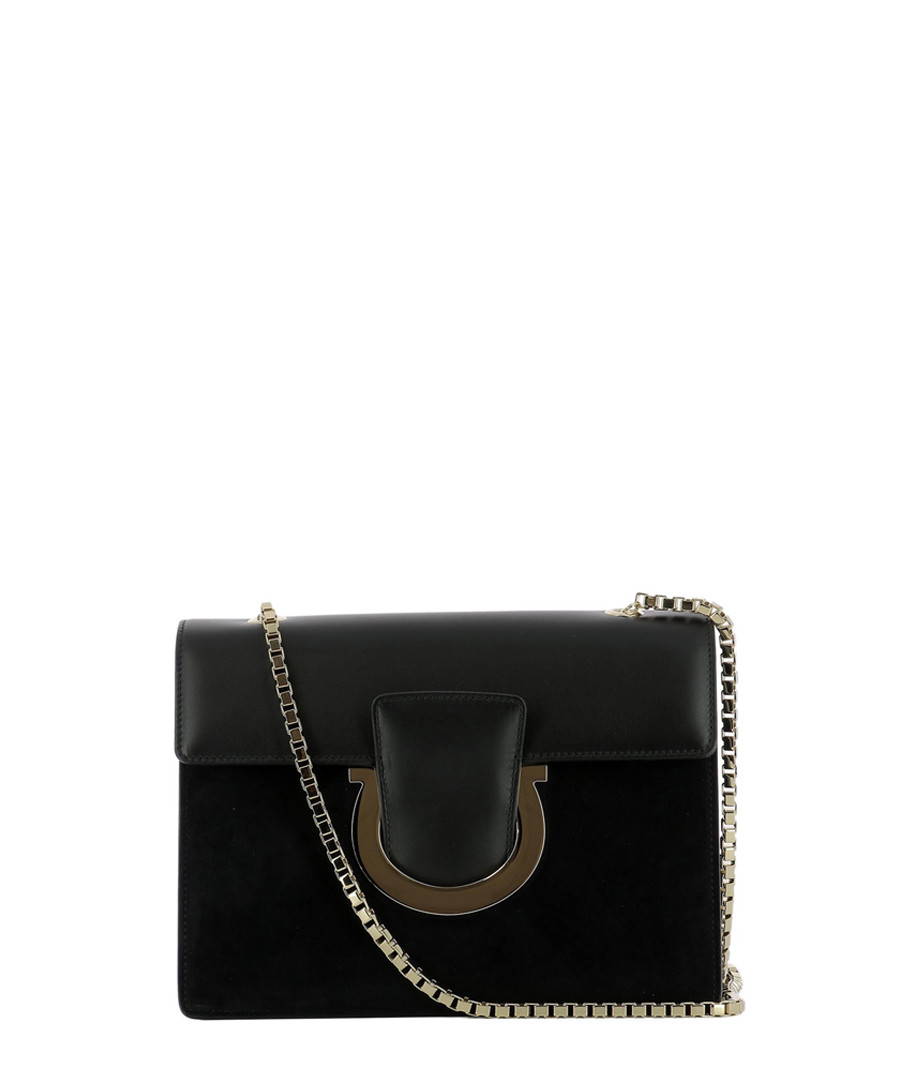 Thalia Black suede shoulder bag Sale - salvatore ferragamo