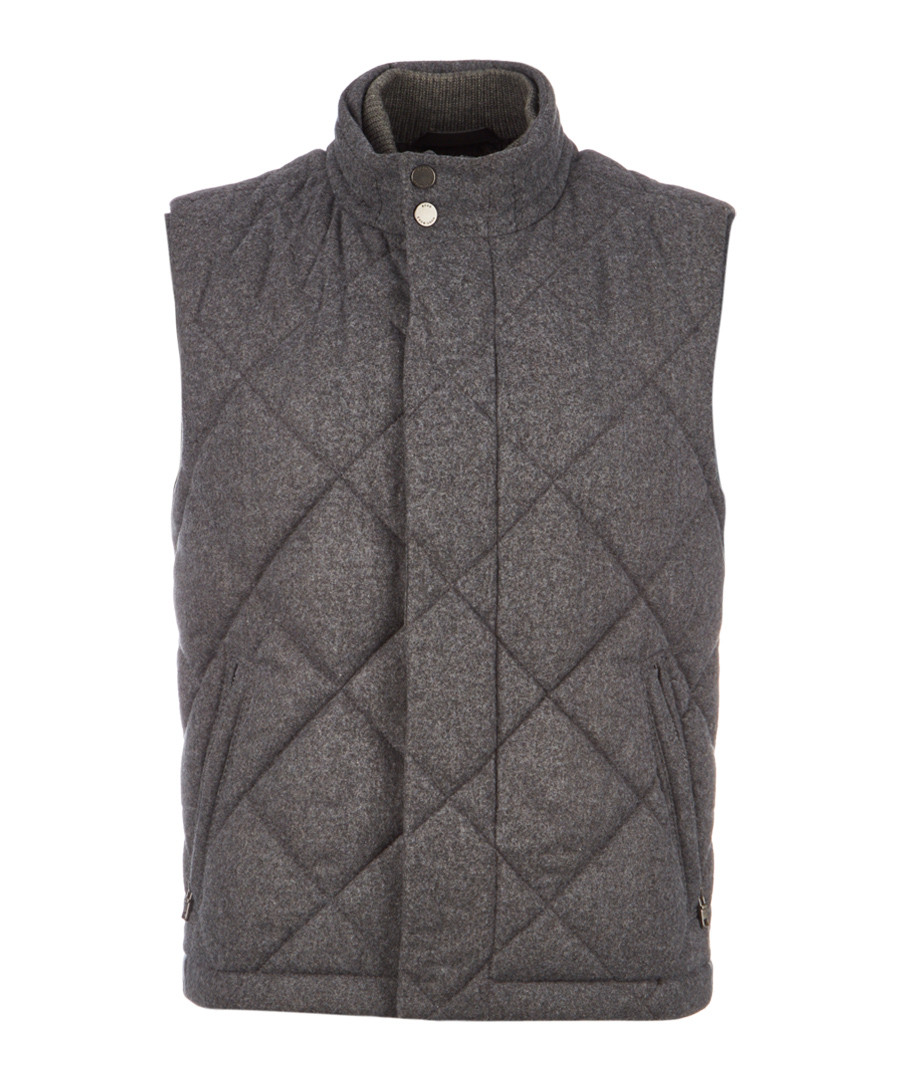 Caano grey virgin wool blend quilt gilet Sale - hugo boss