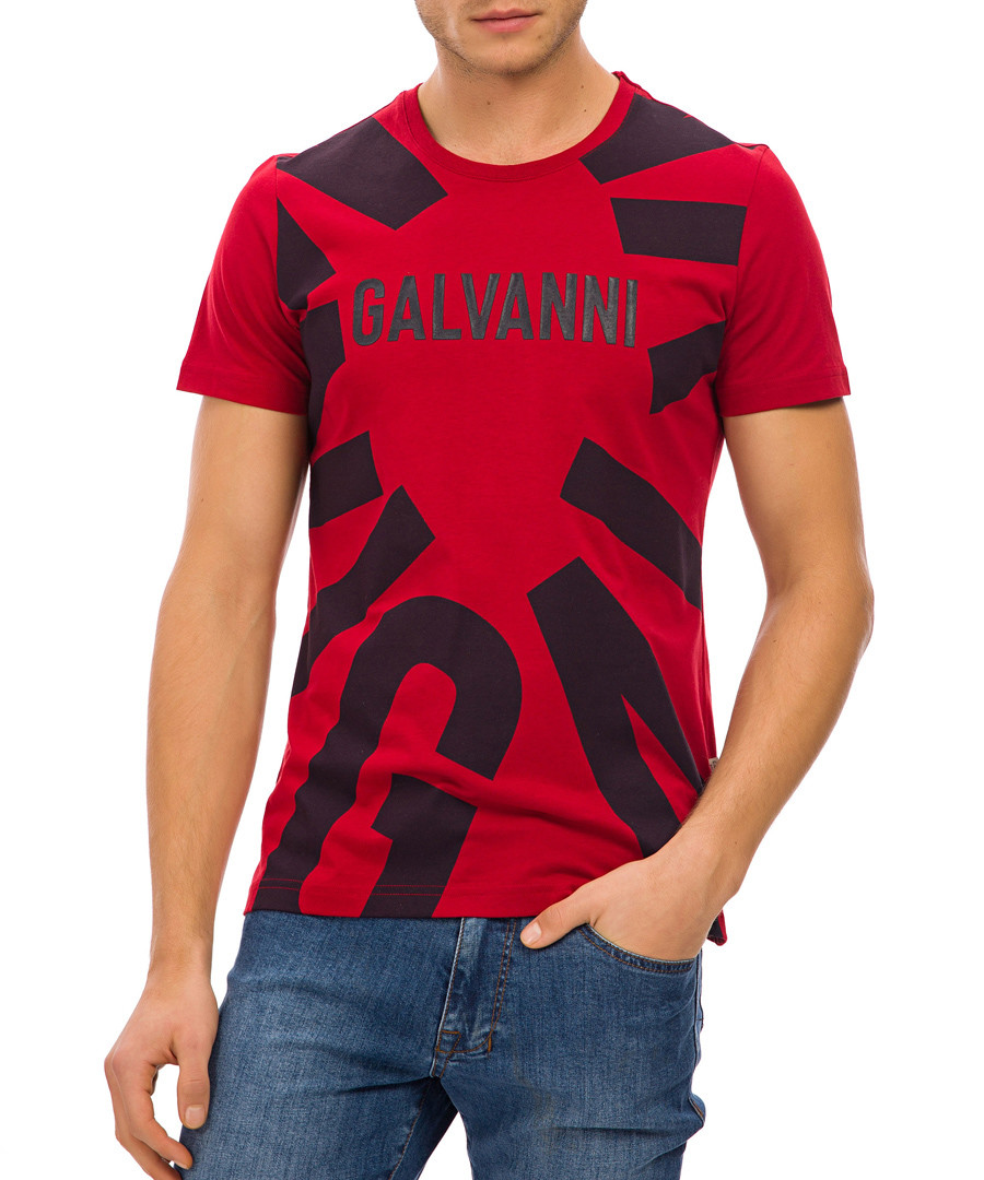 Red pure cotton chest logo T-shirt Sale - galvanni
