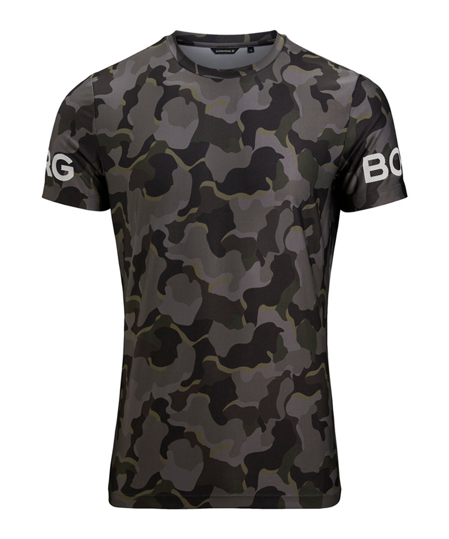 Olive camouflage print T-shirt Sale - bjorn borg