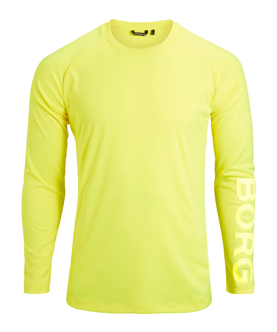 Yellow long sleeve logo top Sale - bjorn borg