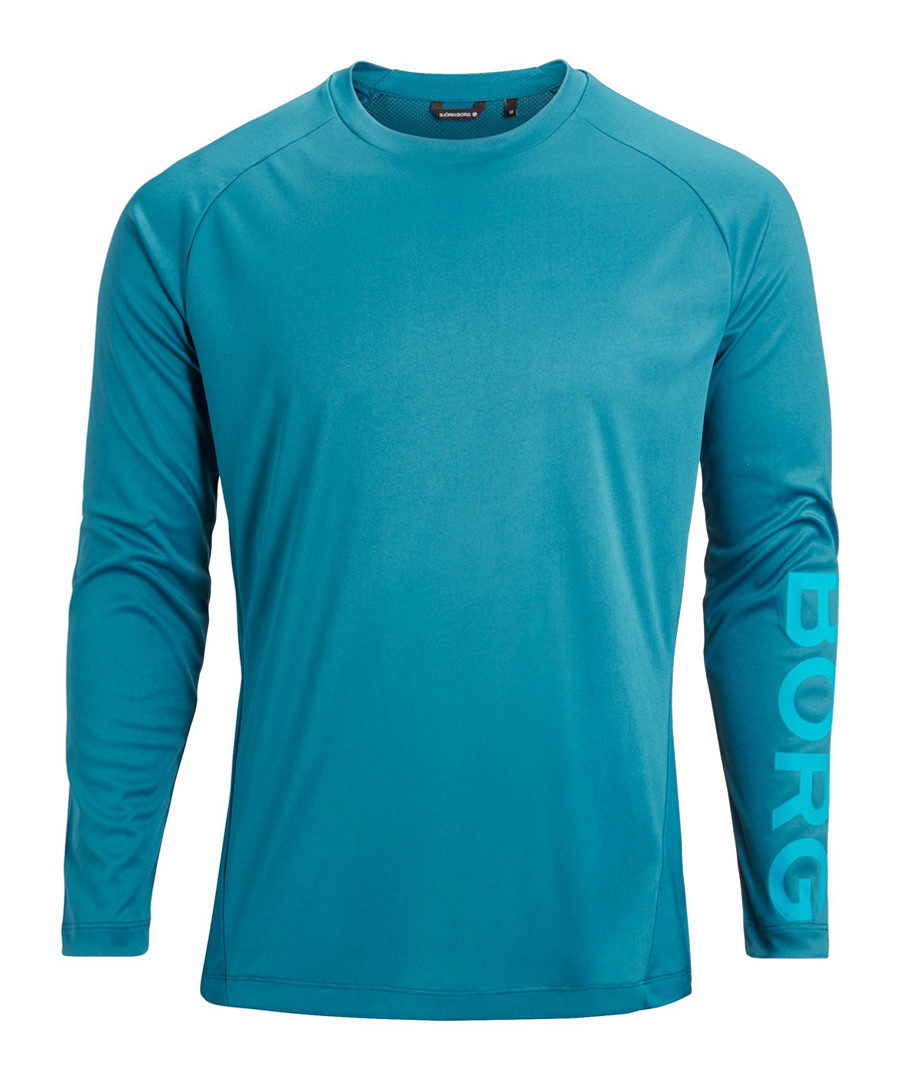 Teal long sleeve logo top Sale - Bjorn Borg