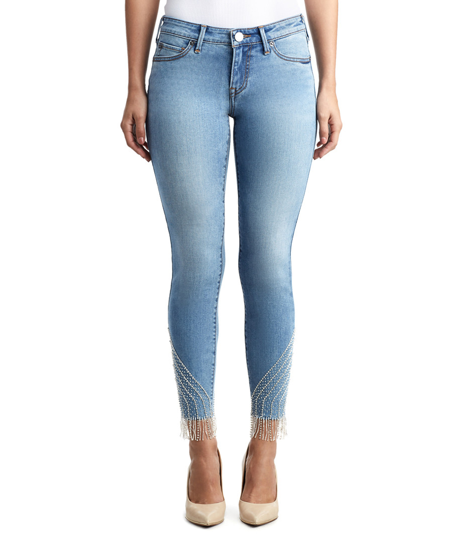 halle fringe detail skinny jeans Sale - True Religion