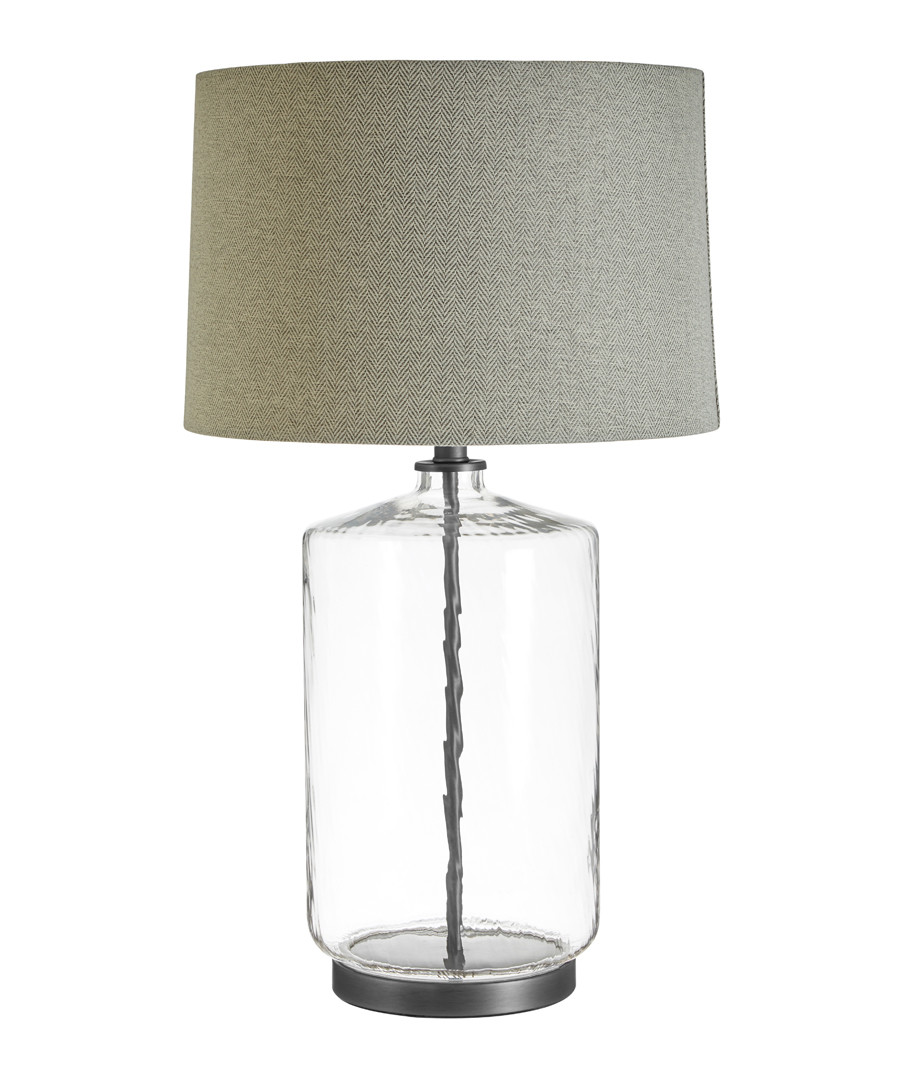Unita glass & grey table lamp Sale - premier