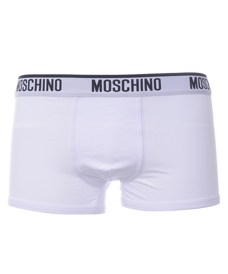 2pc White cotton logo boxers set Sale - moschino