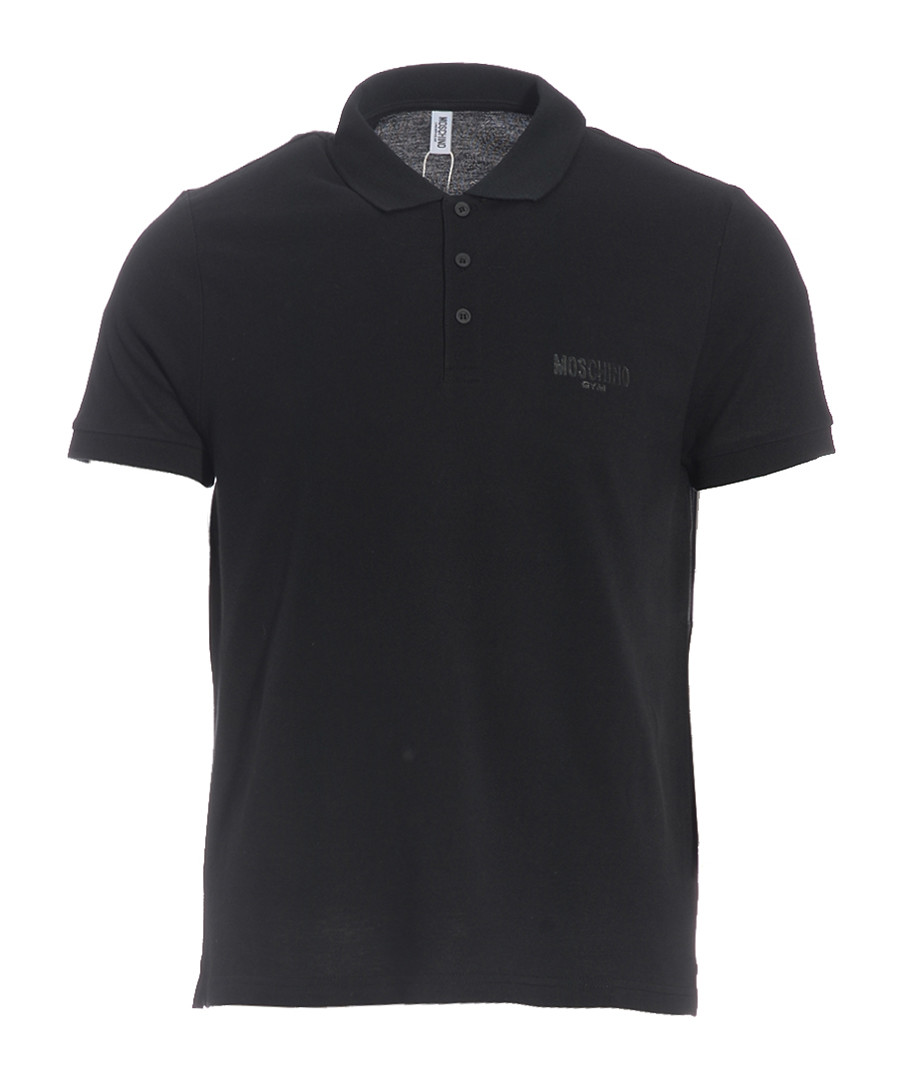 Black pure cotton piqué polo shirt Sale - moschino