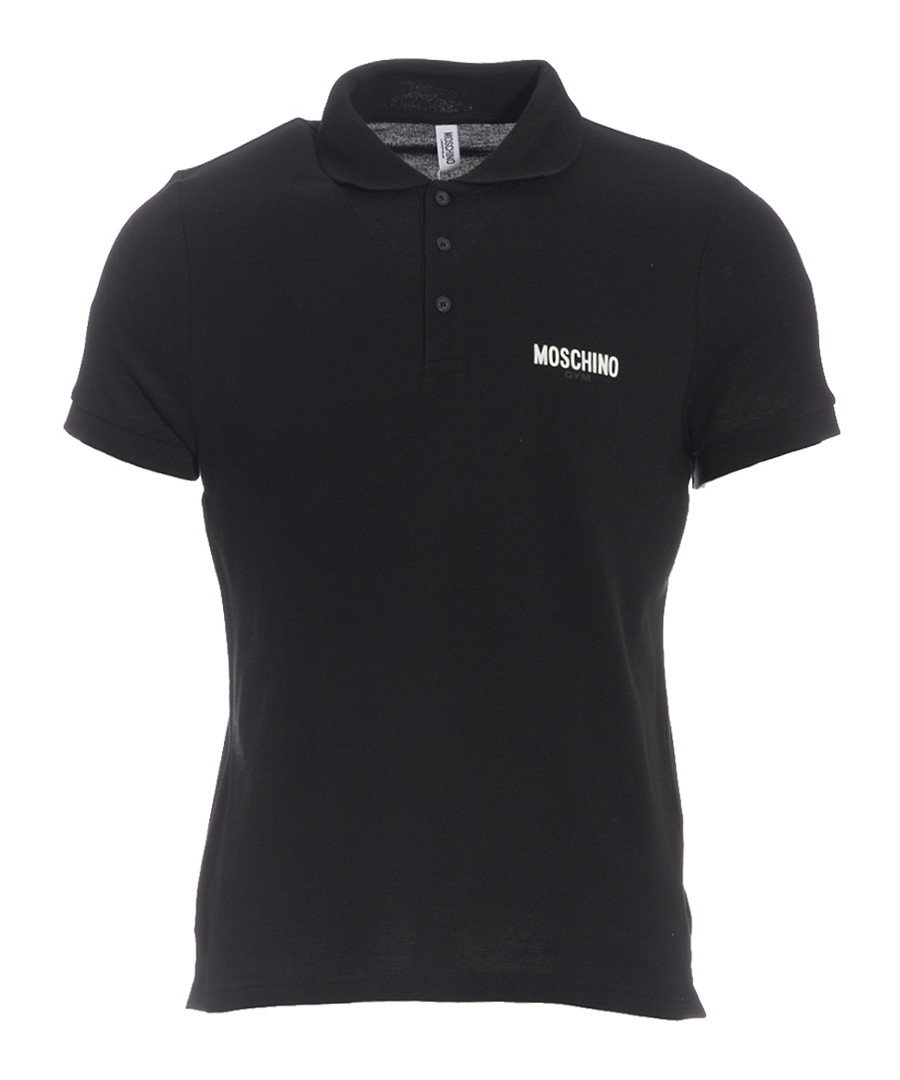 Black pure cotton piqué polo shirt Sale - moschino