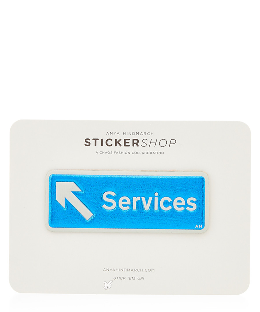 Services blue leather sticker Sale - anya hindmarch
