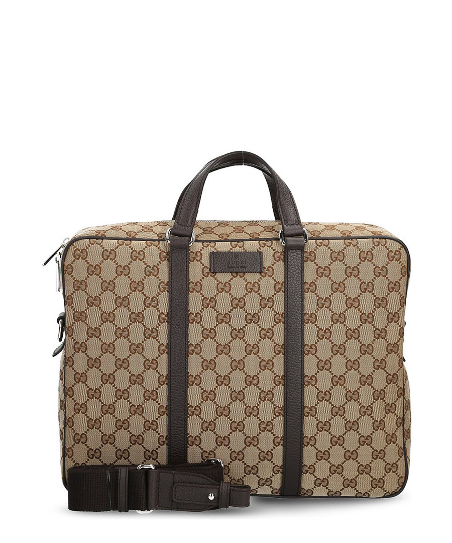 Beige & brown canvas messenger bag Sale - gucci