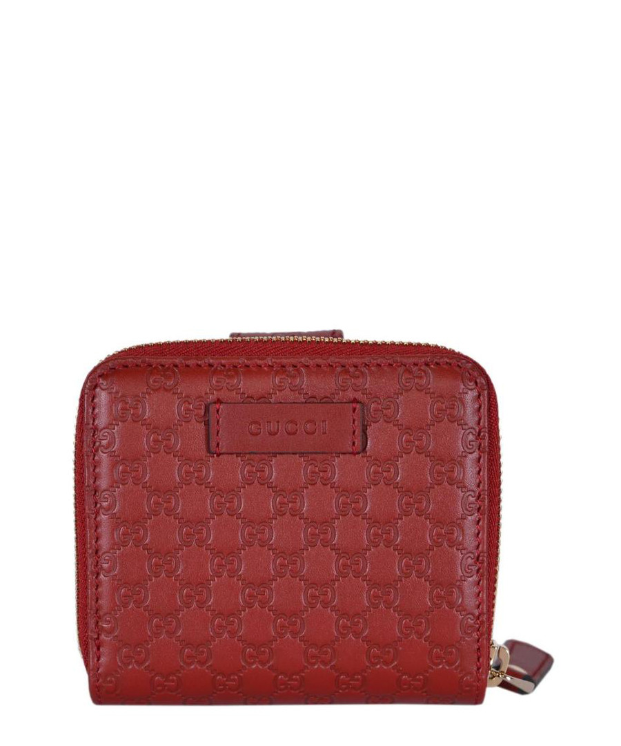 Guccissima red leather short purse Sale - gucci