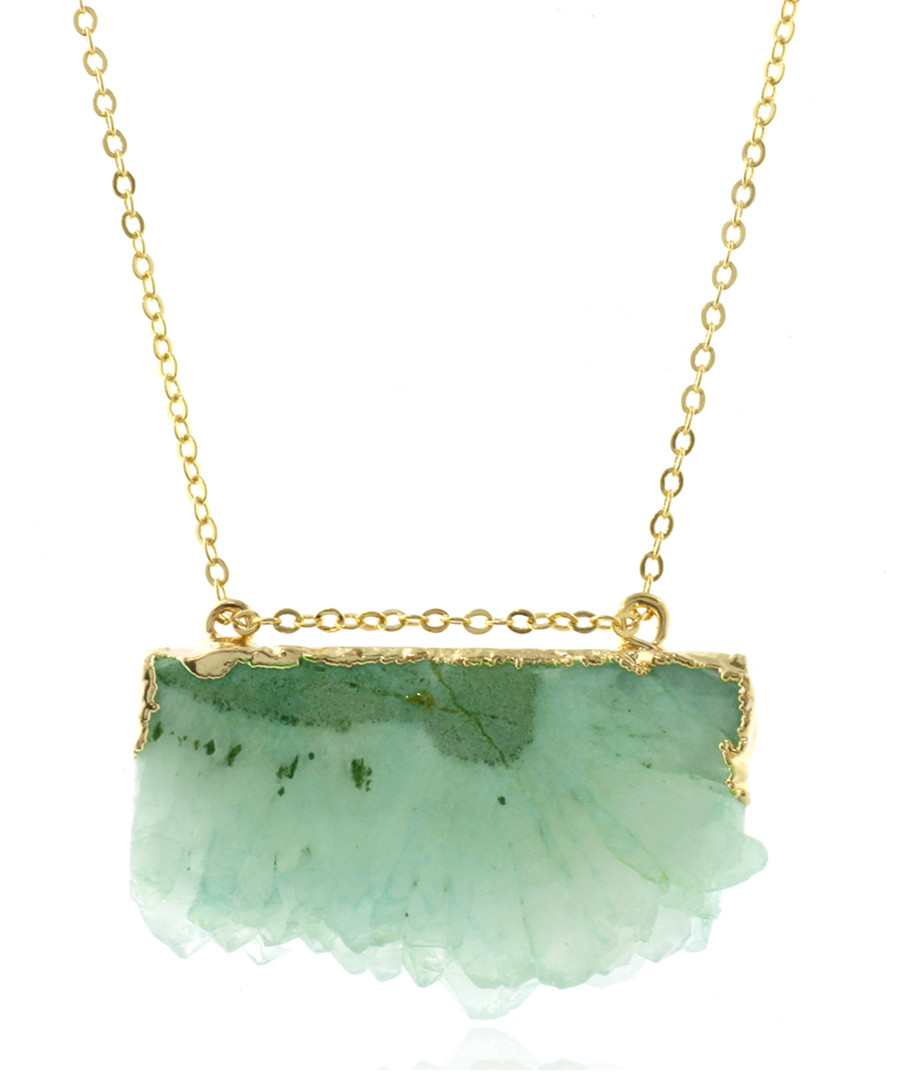 14k gold-plated lime quartz necklace Sale - fleur envy gaia
