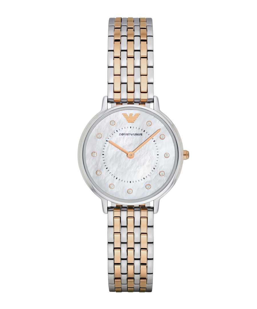 Dual-tone stainless steel link watch Sale - Emporio Armani