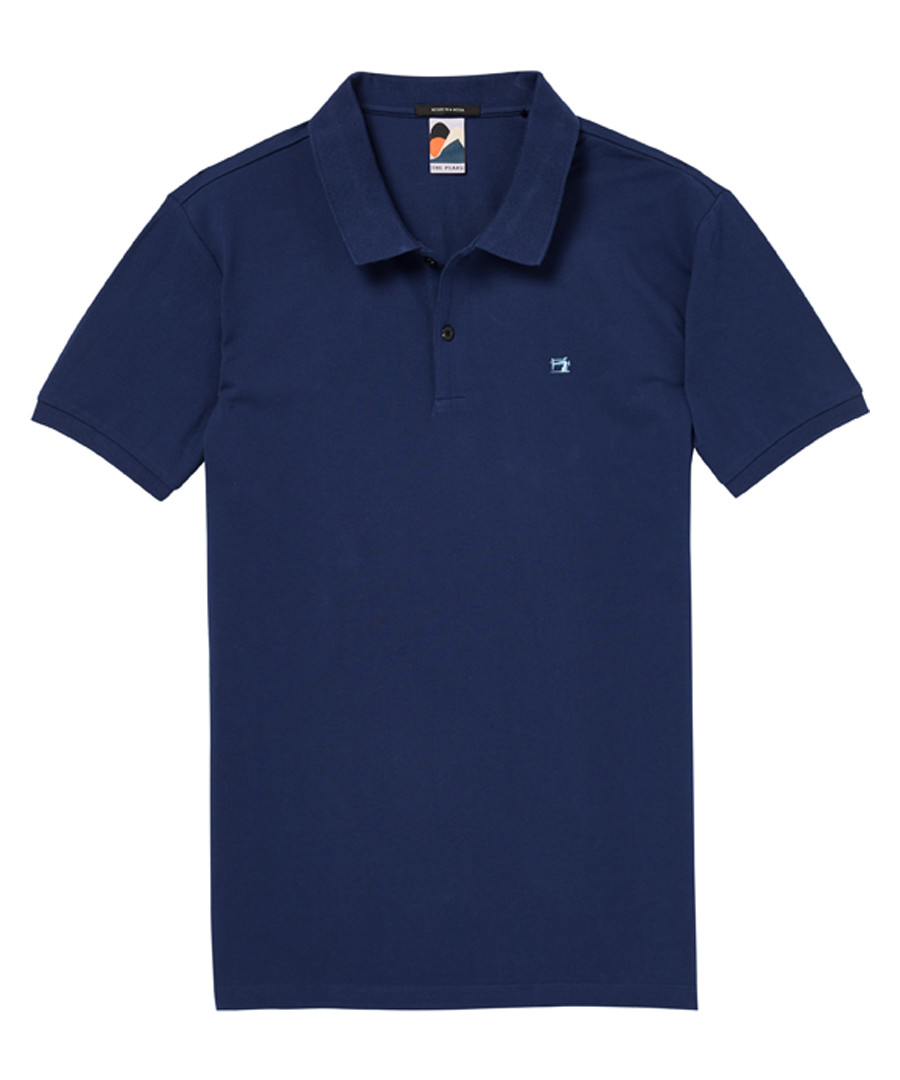 Navy pure cotton polo shirt Sale - scotch & soda