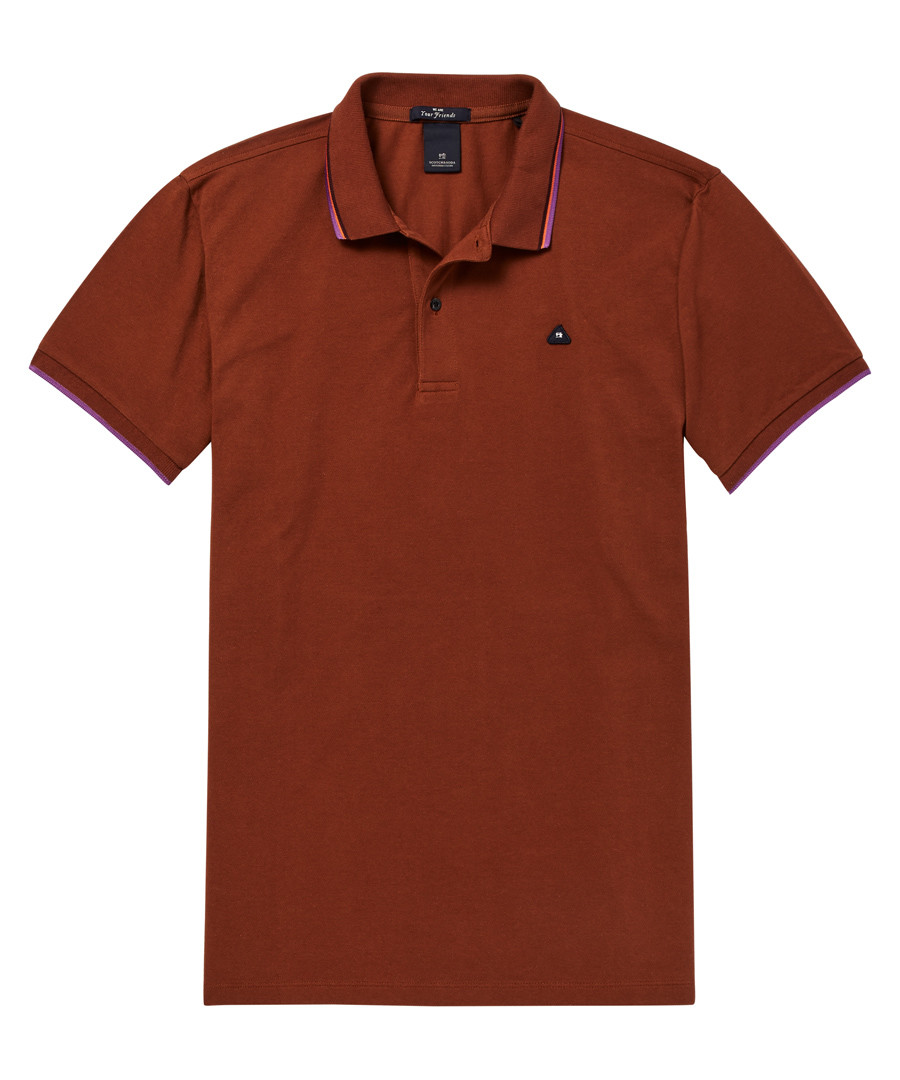 Rust pure cotton polo shirt Sale - scotch & soda