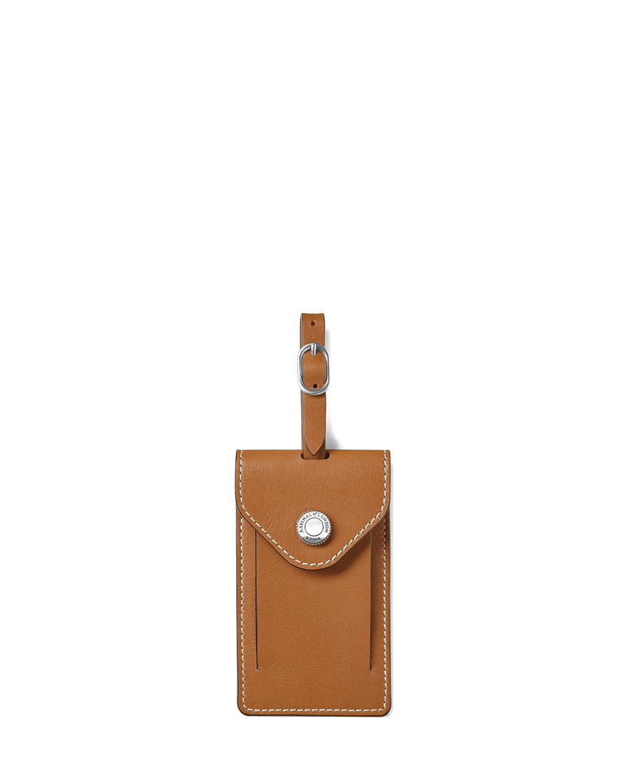 Aerodrome tan leather luggage tag Sale - Aspinal of London