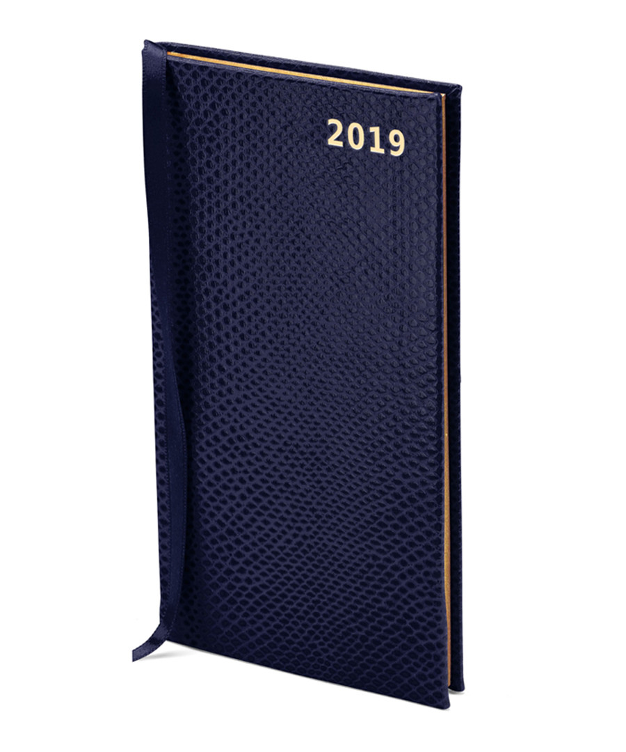 2019 Slim Pocket Diary midnight leather Sale - Aspinal Of London