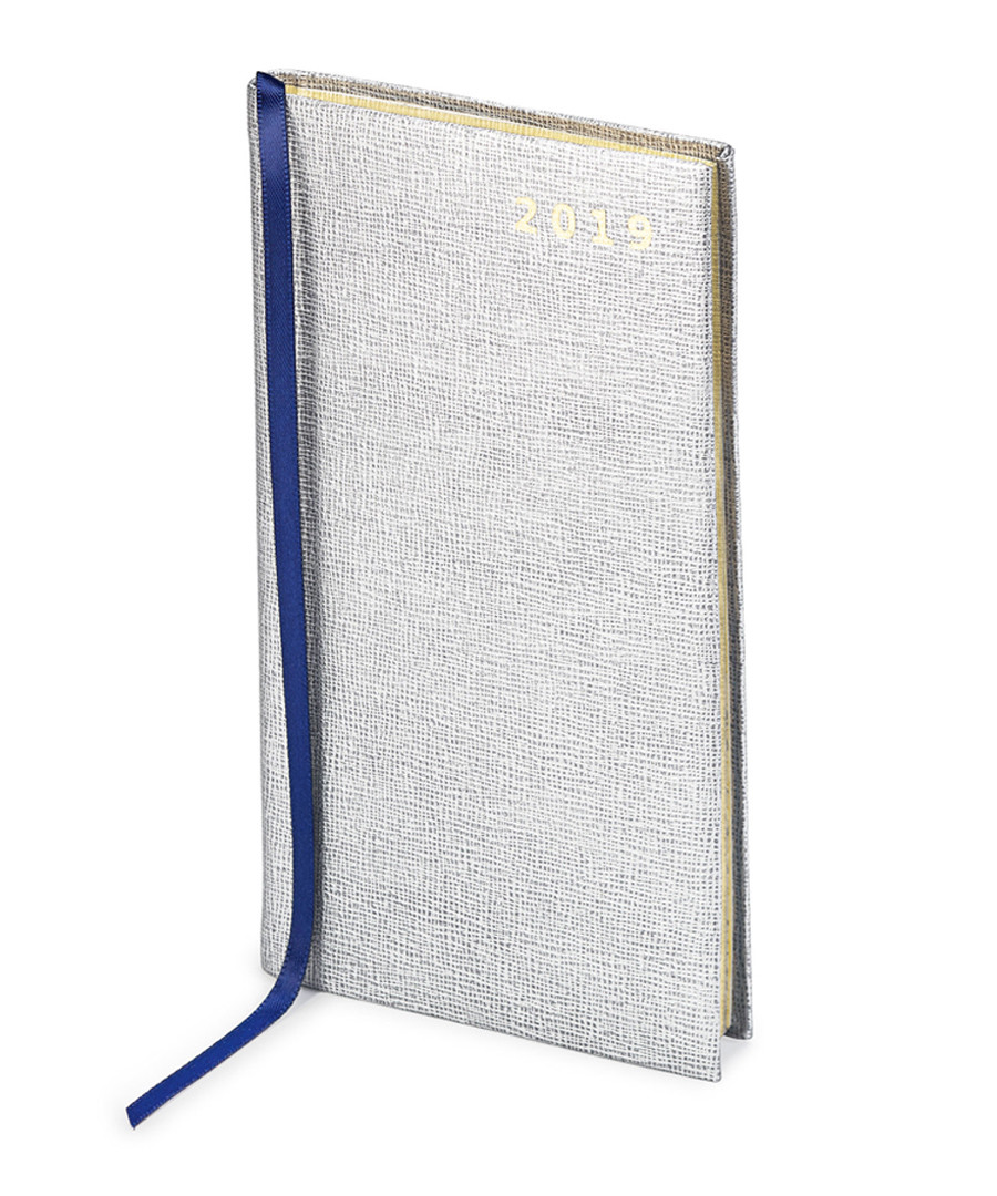 2019 silver-tone slim pocket diary Sale - Aspinal of London