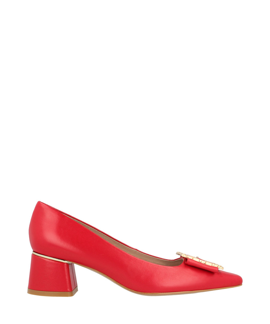 Red leather mid block heels Sale - roberto botella