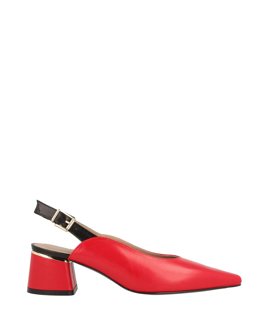 Red leather slingback block heels Sale - roberto botella