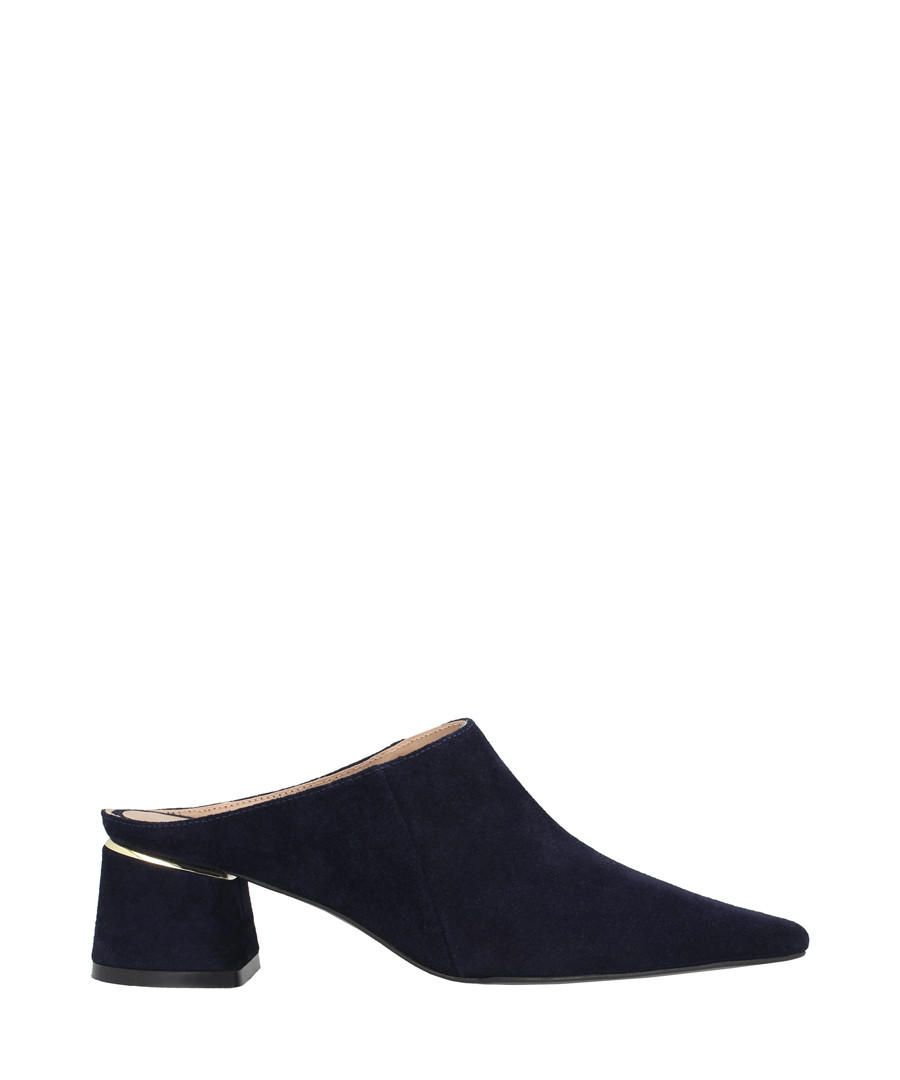 Midnight leather block heel mules Sale - roberto botella