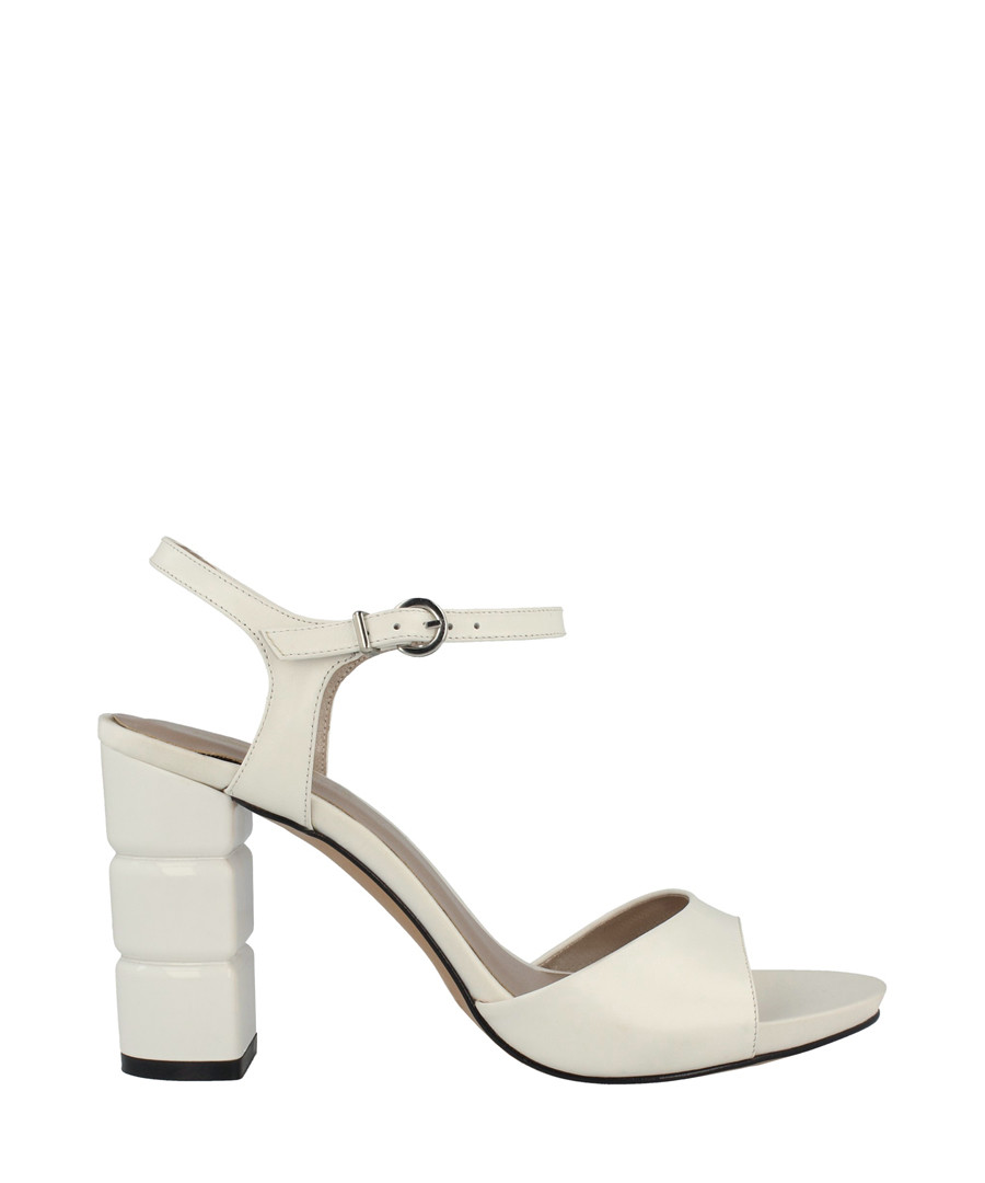 White leather block heel sandals Sale - roberto botella