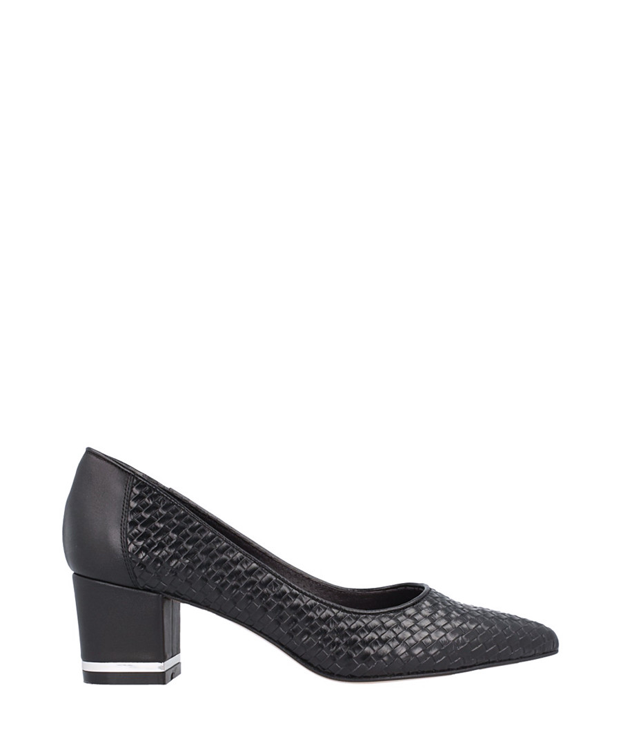 Black leather weave block heels Sale - roberto botella