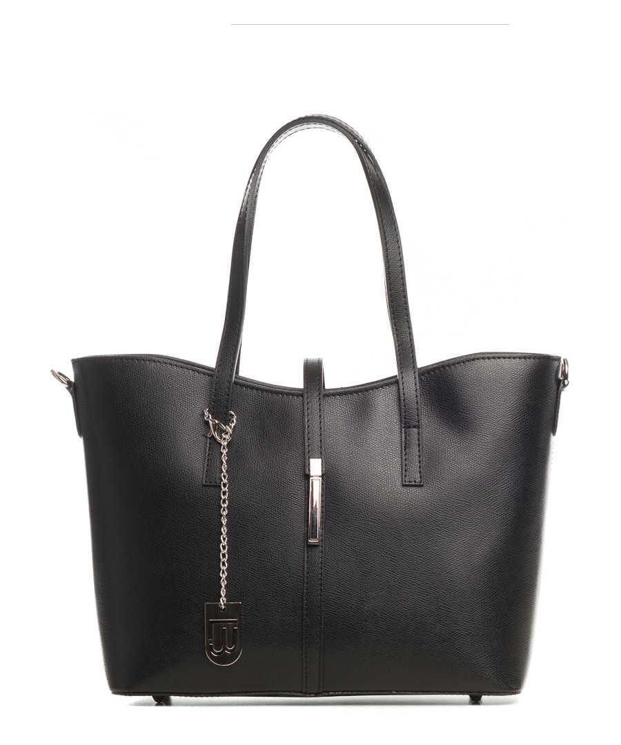 Black smooth leather shopper Sale - lucca baldi