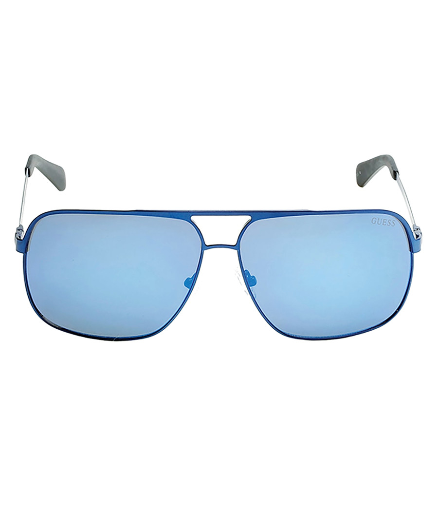 Matte blue mirror lens sunglasses Sale - guess