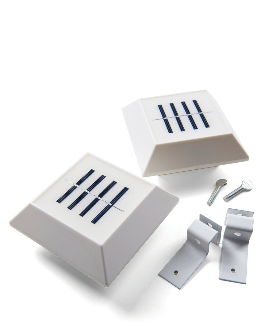 Pk of 2 Square LED Solar Gutter Lights Sale - Powertek