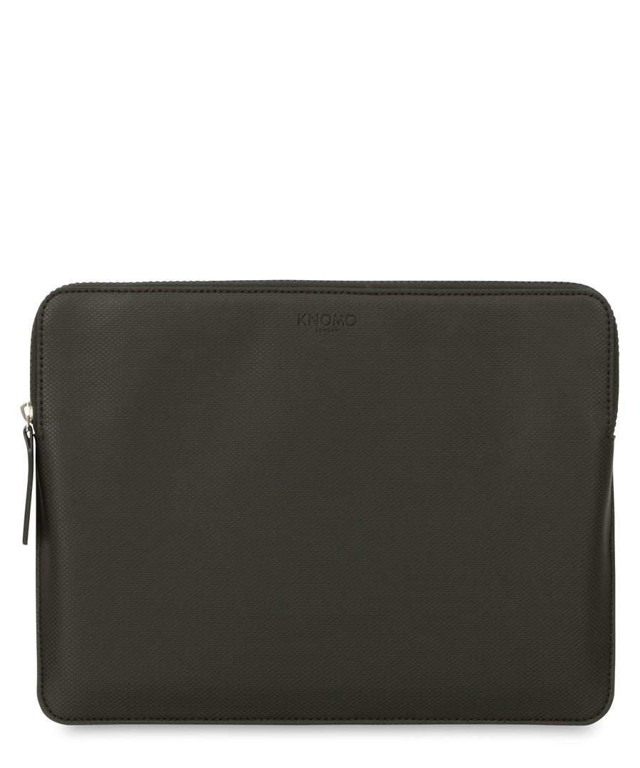 Black faux-leather 12" laptop case Sale - knomo