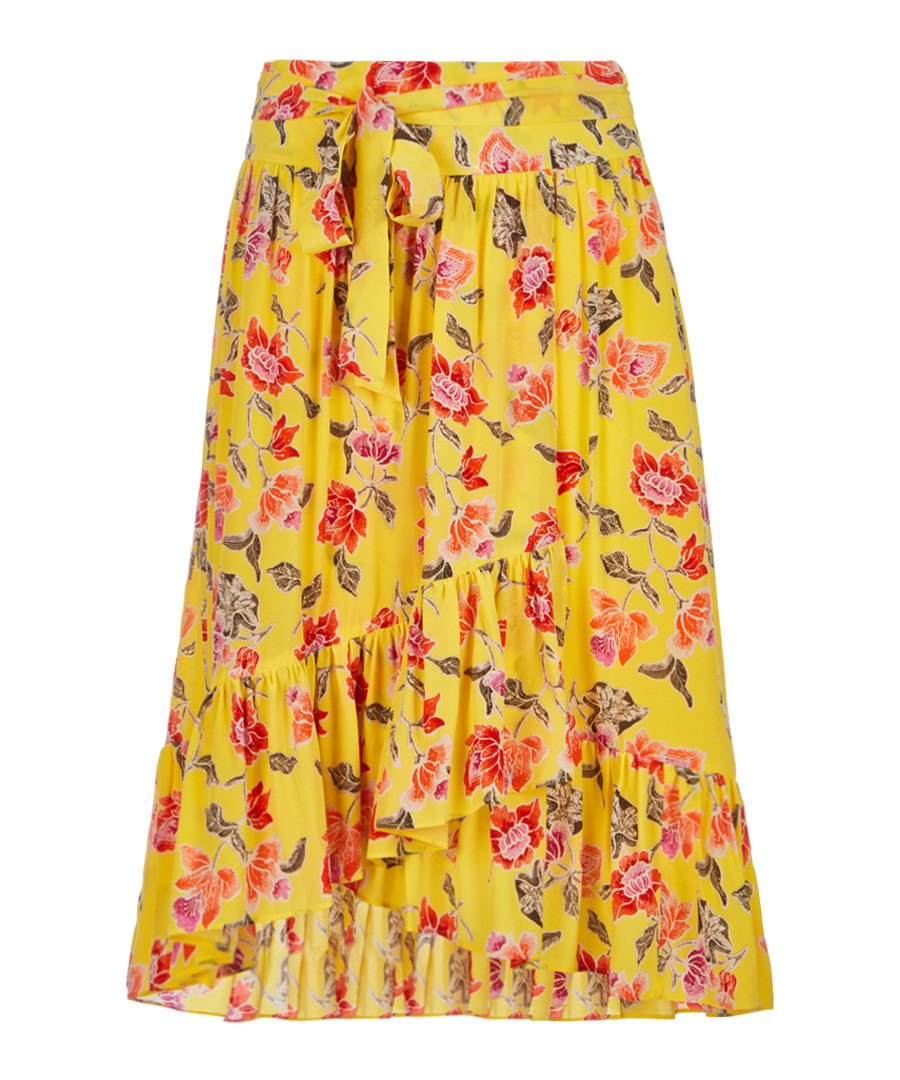 Denisha pineapple floral pure silk skirt Sale - JOIE