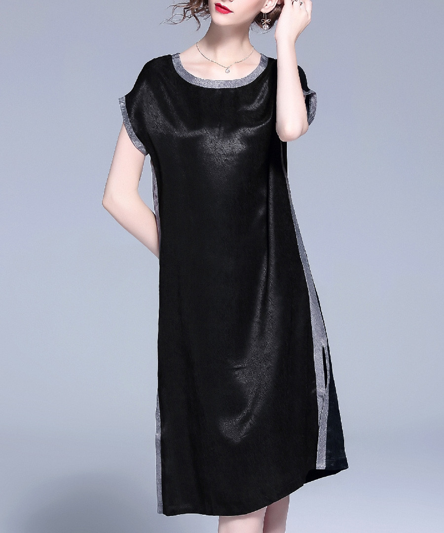 Black sheen straight dress Sale - Kaimilan