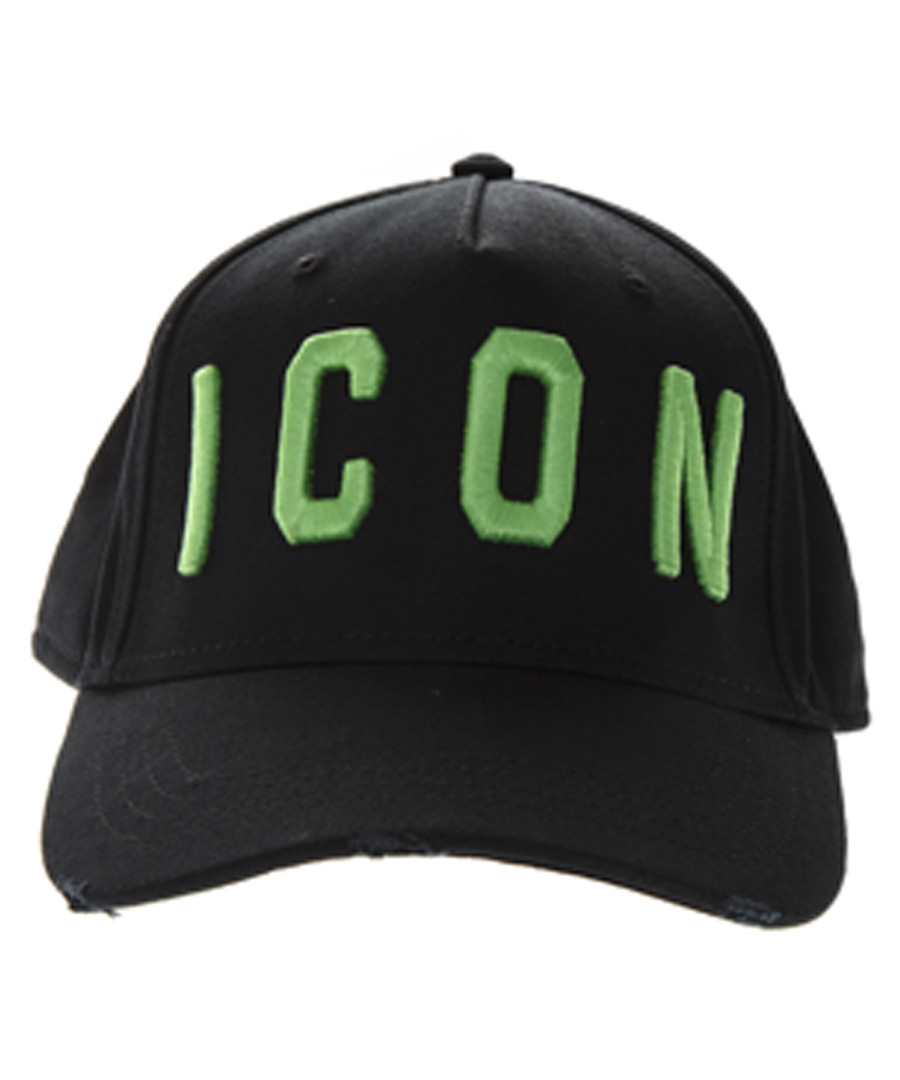 Icon black & green pure cotton cap Sale - dsquared2