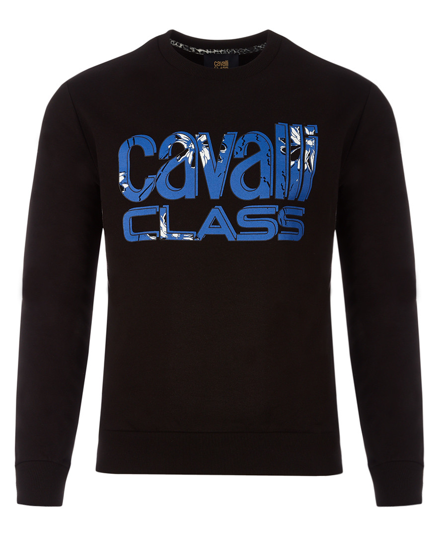 Navy pure cotton strip logo jumper Sale - cavalli class