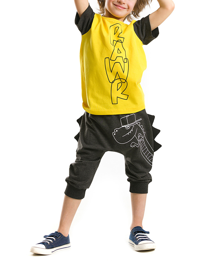 3D Dino cotton blend baggy outfit Sale - denokids