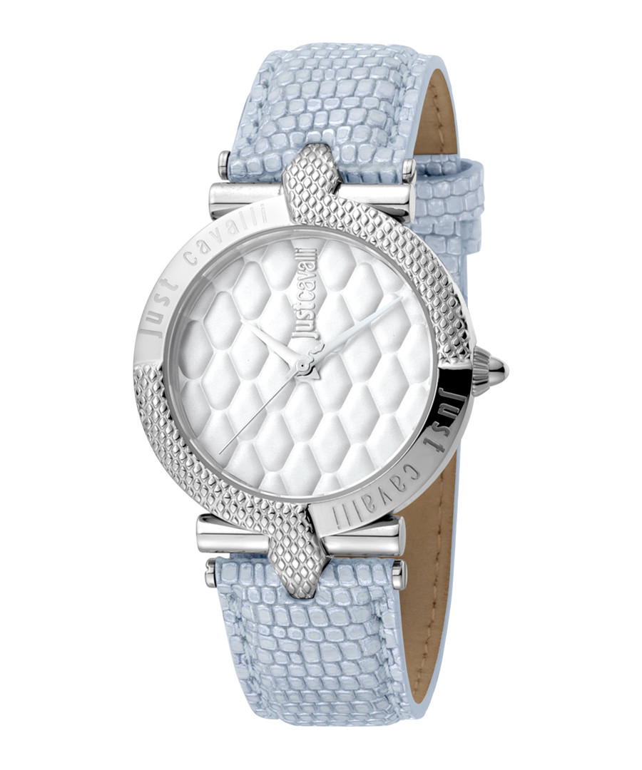 Steel & pale blue leather watch Sale - JUST CAVALLI