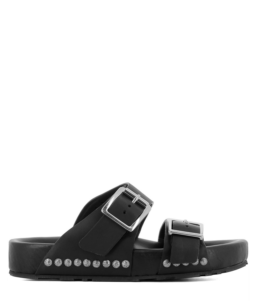Black leather stud buckle sandals Sale - alexander mcqueen