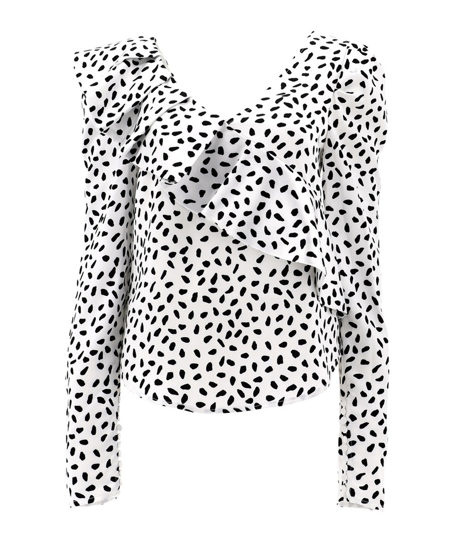 Mono flecked frill top Sale - self portrait
