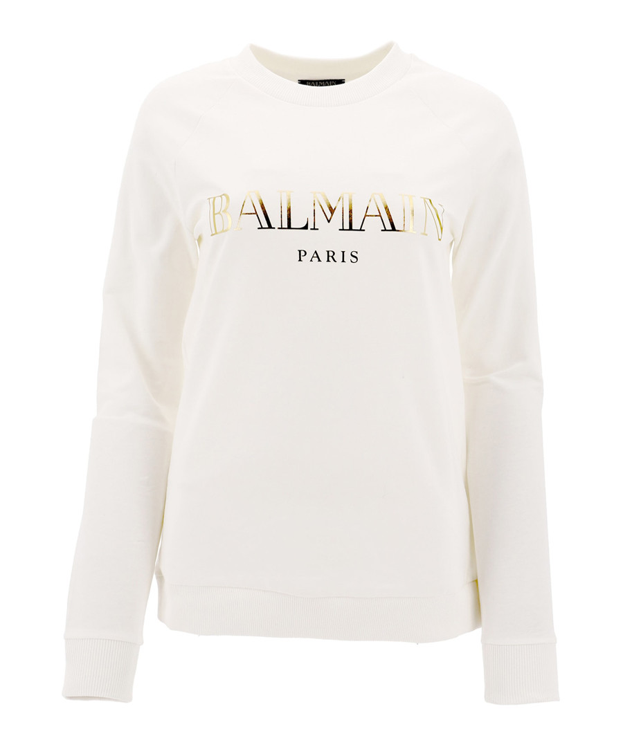 chalk pure cotton logo jumper Sale - balmain