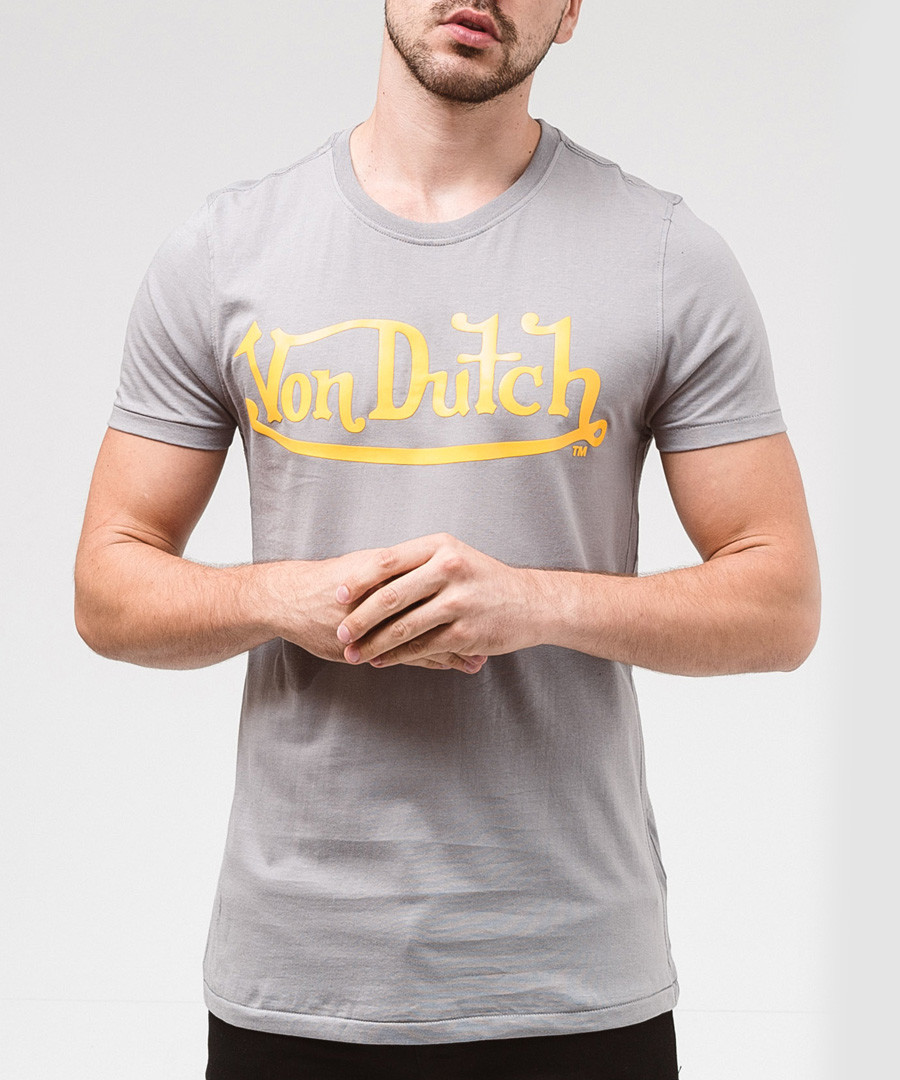 Grey pure cotton logo T-shirt Sale - von dutch